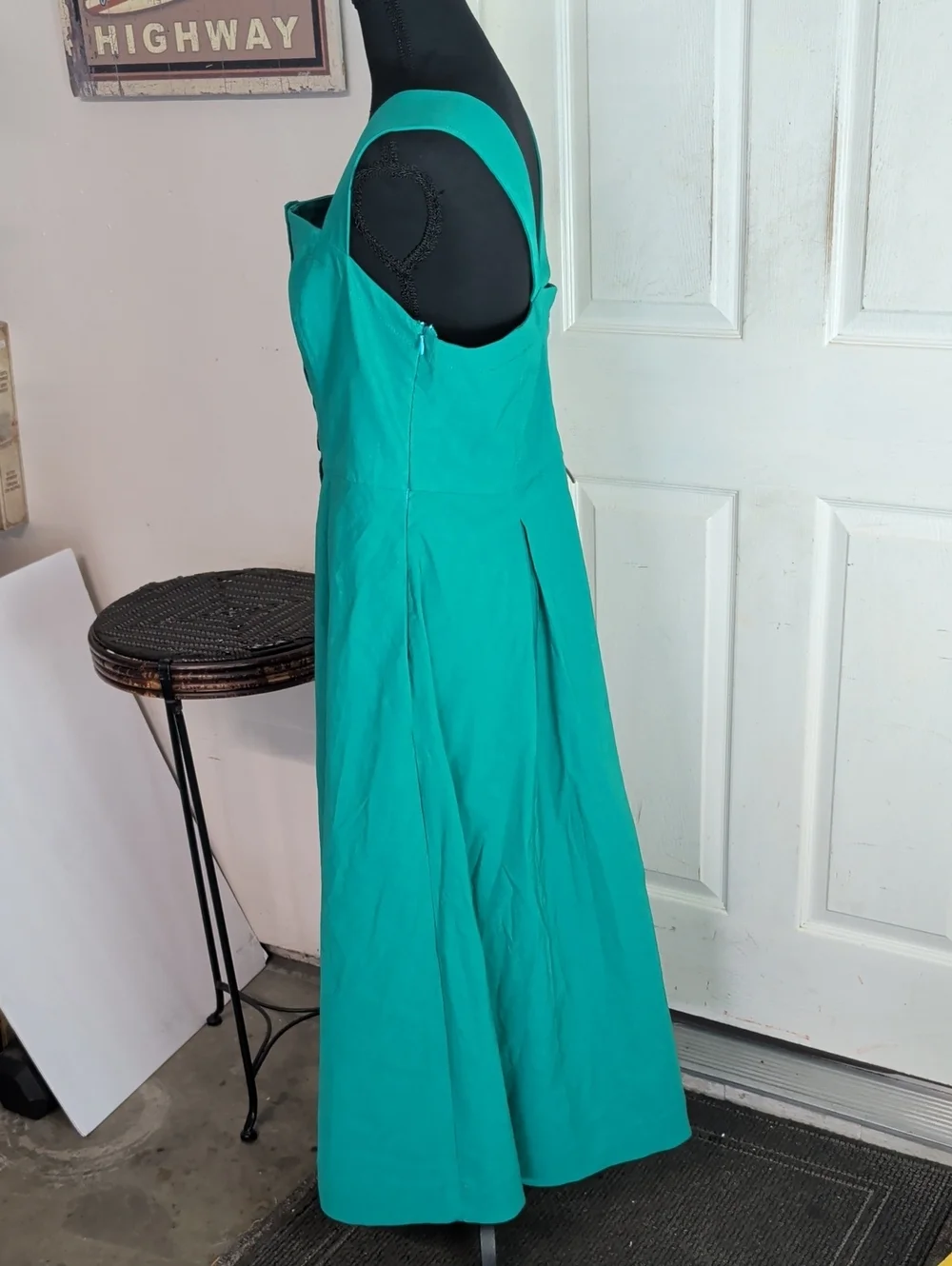 Anthropologie Maeve Green Midi Dress w/ Tortoiseshell Buttons& Pockets. Size 14